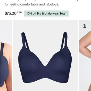 NWT KNIX Wing Women Contour Bra - sz. 34A navy blue